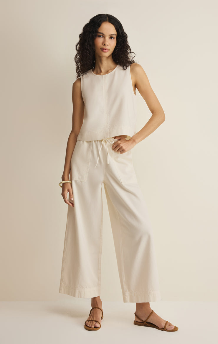Z Supply Sun Seeker Twill Cropped Tank in Cloud