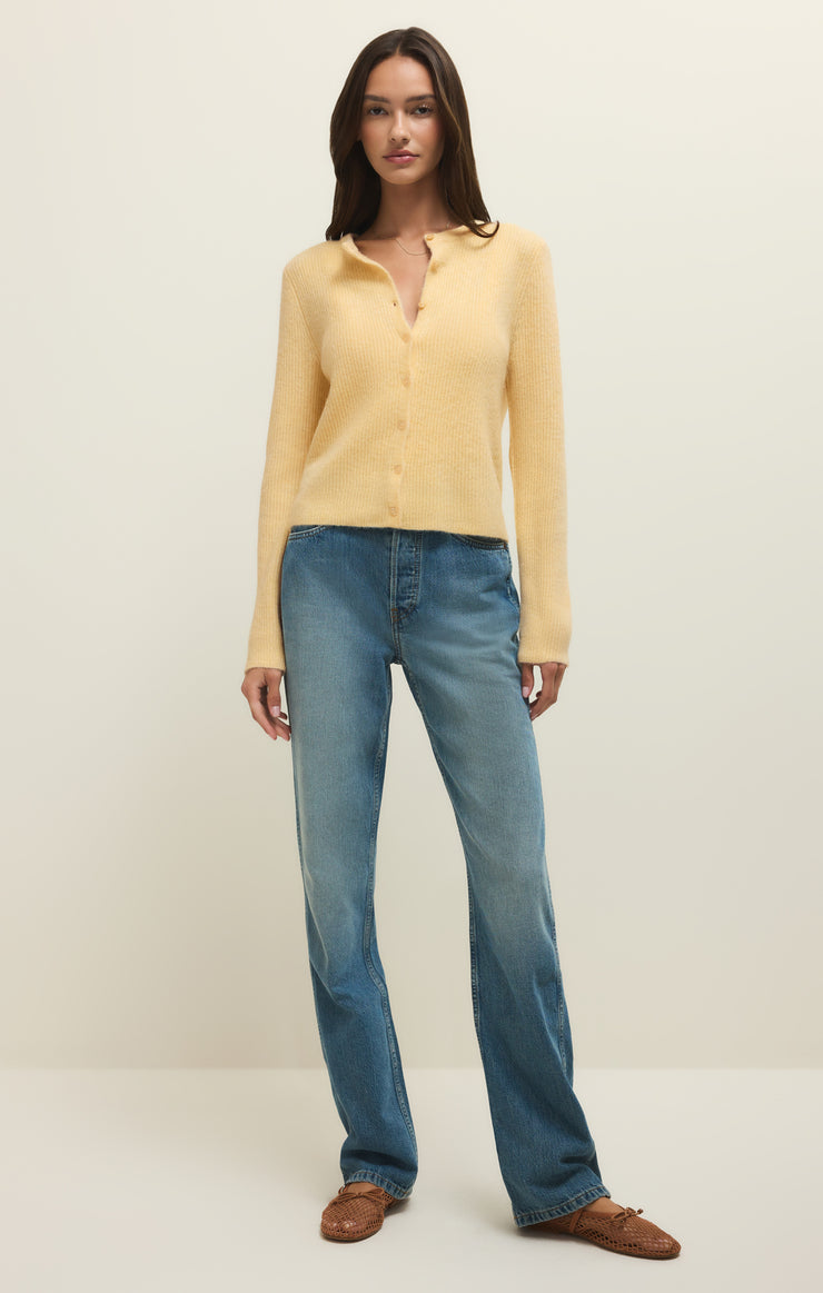Z Supply Medina Cozy Ribbed Cardigan in Butter