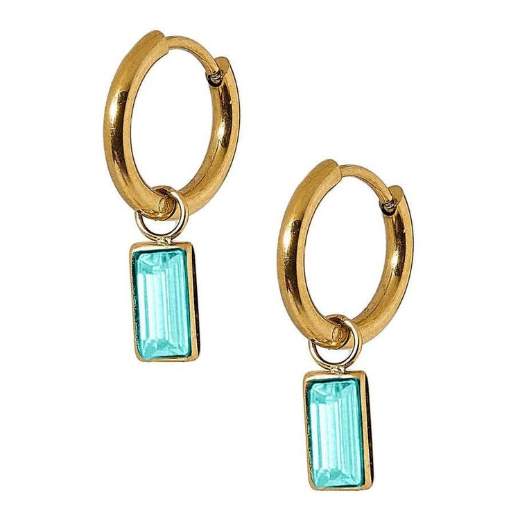 Edith Huggie Charm Earrings in Blue