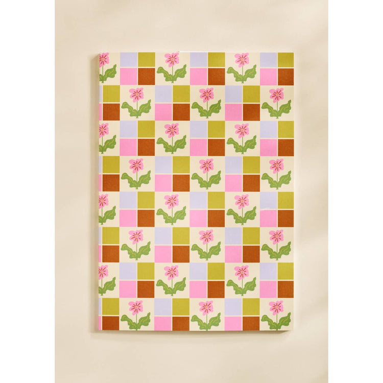 Pixel Bloom Checkered Dot Grid Notebook