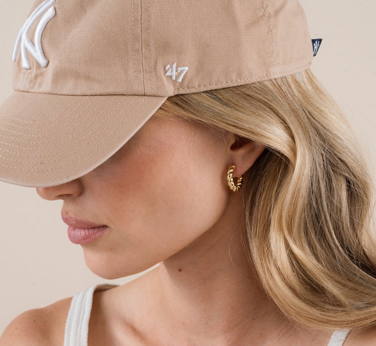 Jaxkelly Small Channel Gold Hoop Earrings