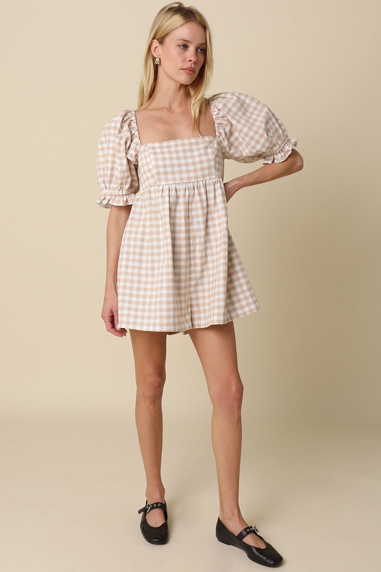 Sienna Gingham Babydoll Romper