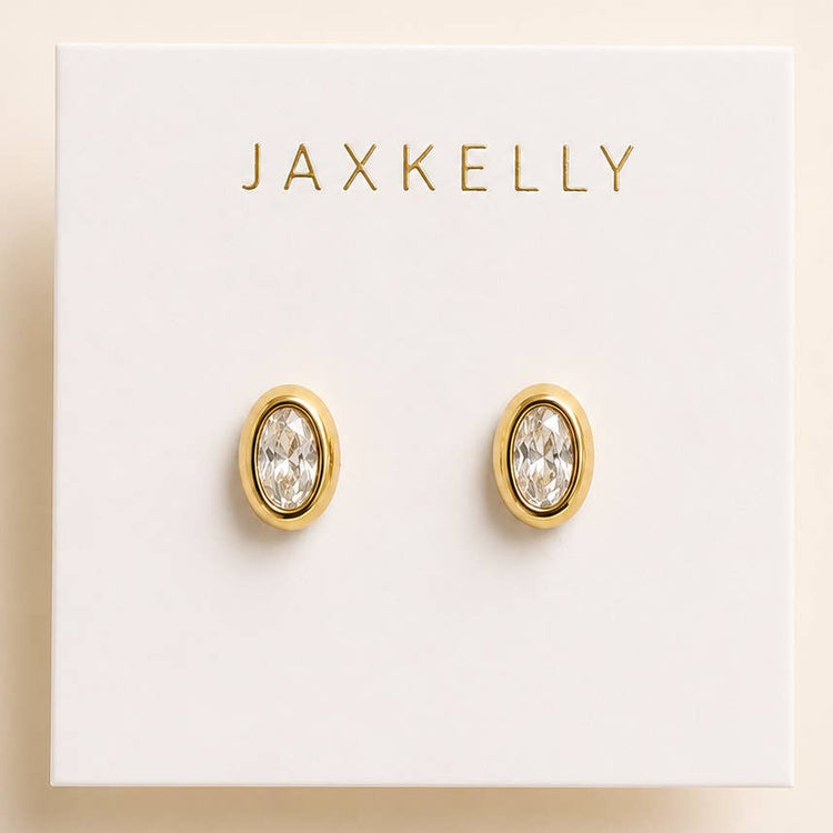 JaxKelly Oval Bezel - White Cz