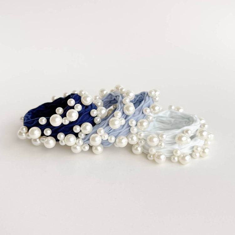 Coastal Textured Seamless Pearl Hair Tie Set