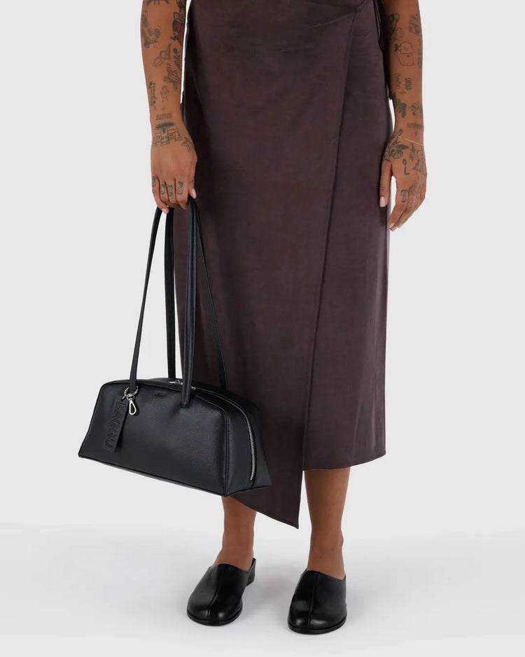 PREORDER Baggu Recycled Leather Bowler Bag in Black