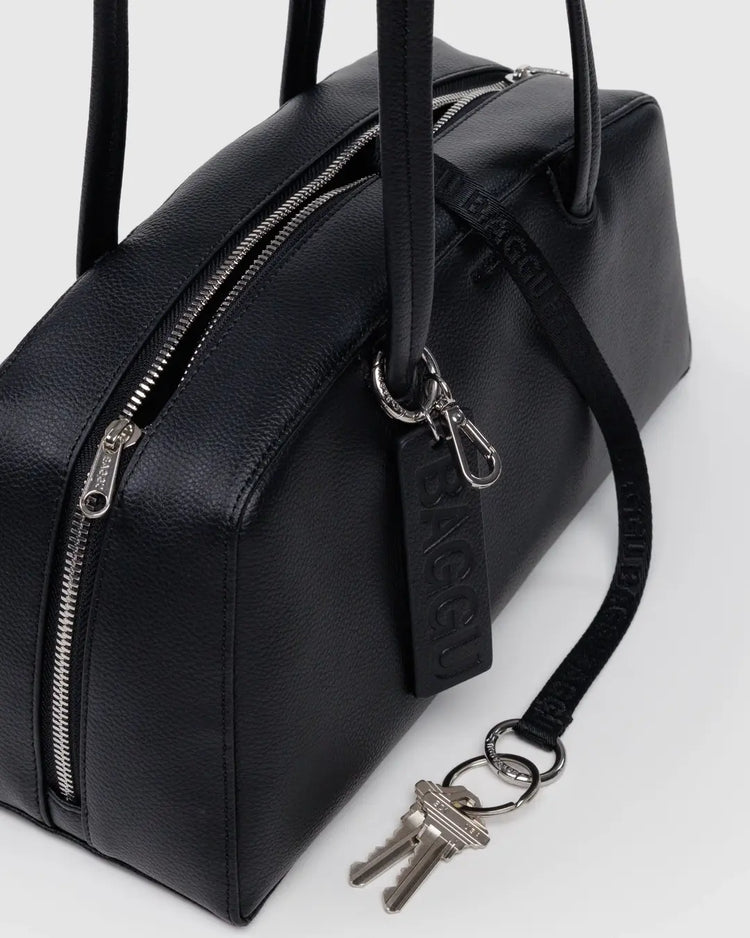 PREORDER Baggu Recycled Leather Bowler Bag in Black
