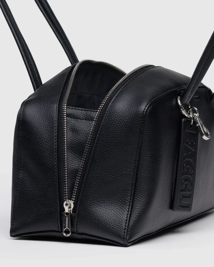 PREORDER Baggu Recycled Leather Bowler Bag in Black