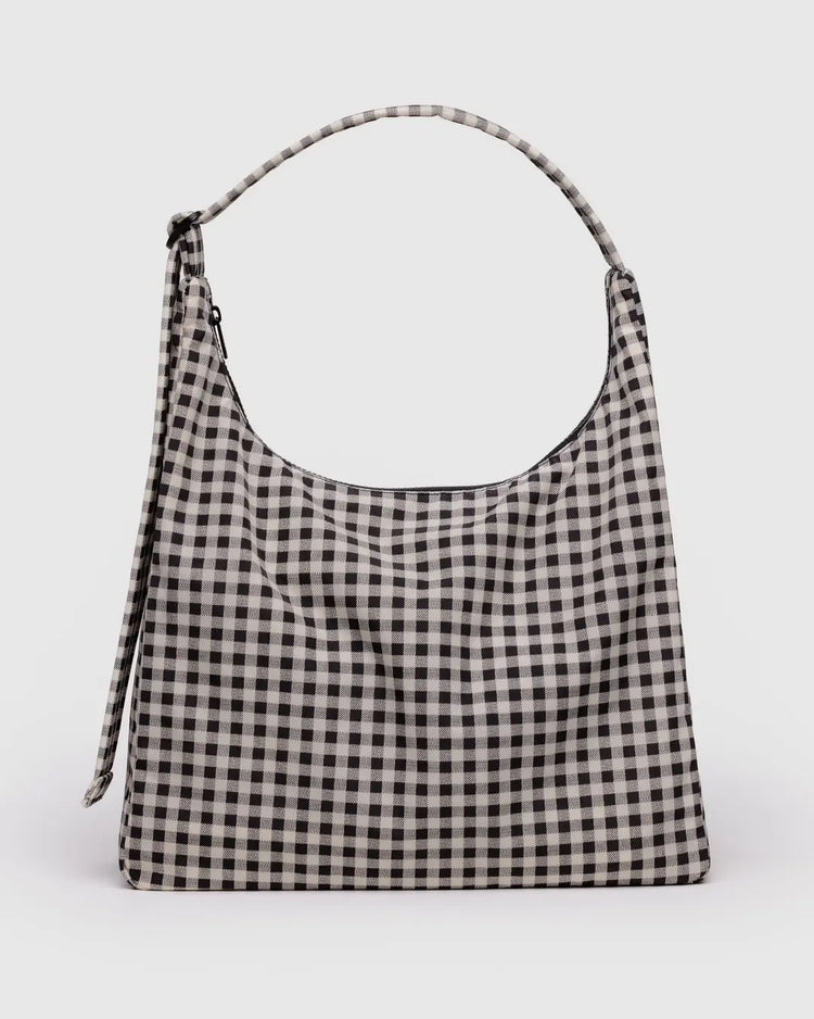 PREORDER Baggu Nylon Shoulder Bag in Black & White Gingham