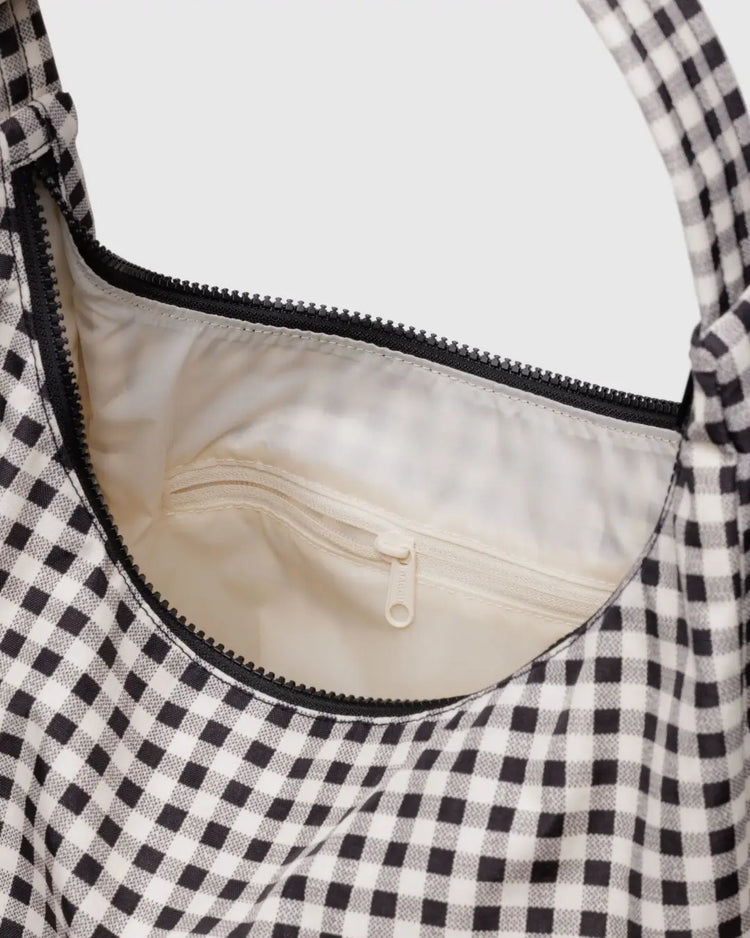 PREORDER Baggu Nylon Shoulder Bag in Black & White Gingham