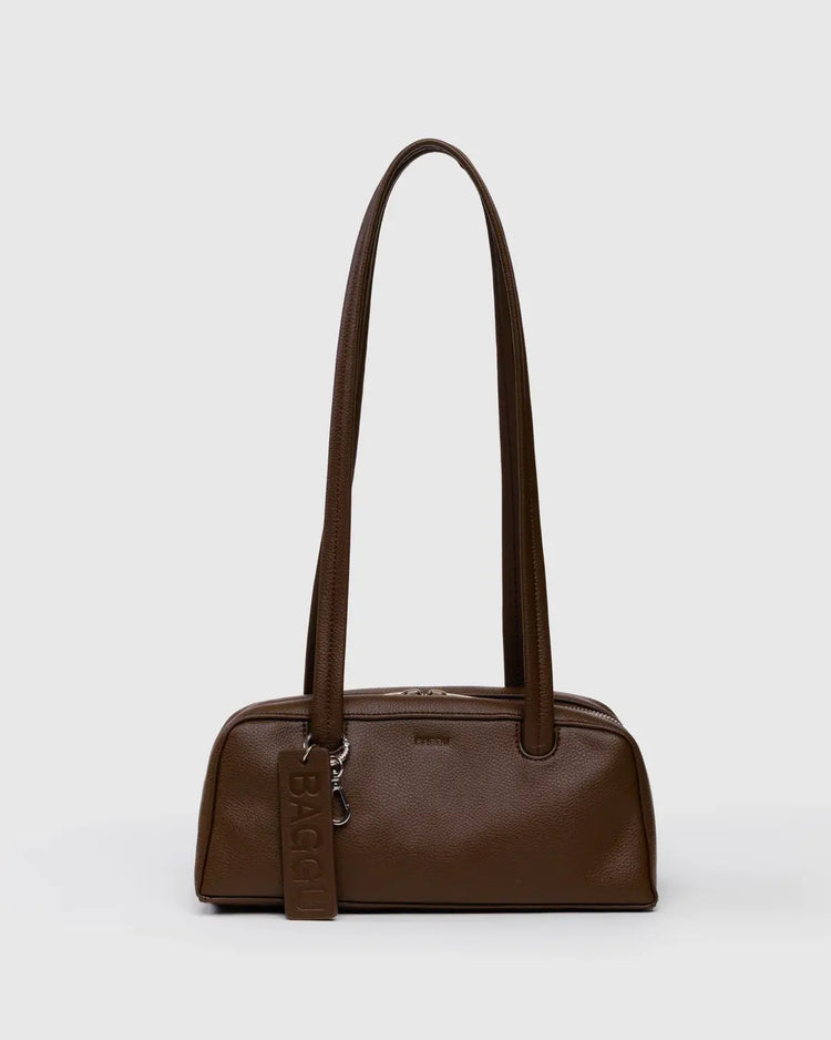 PREORDER Baggu Small Recycled Leather Bowler Bag in Brown