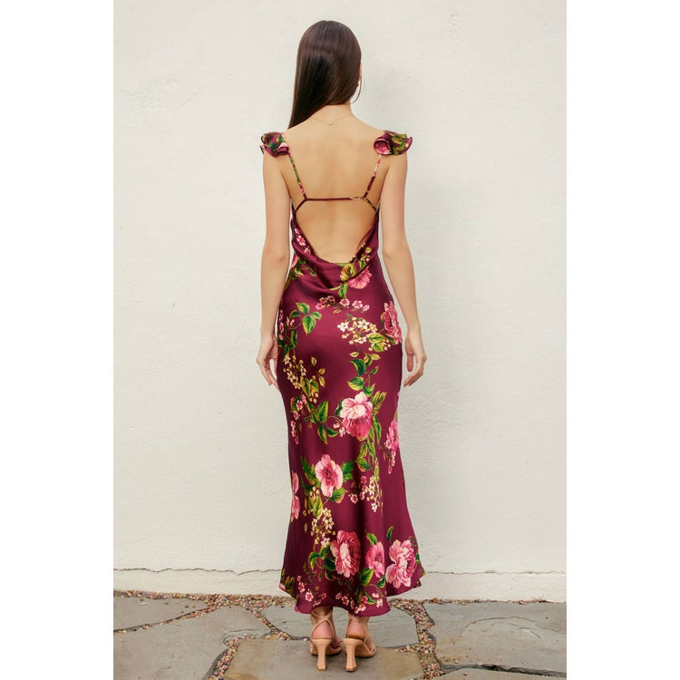 Perfect Option Flutter Shoulder Maxi Dress