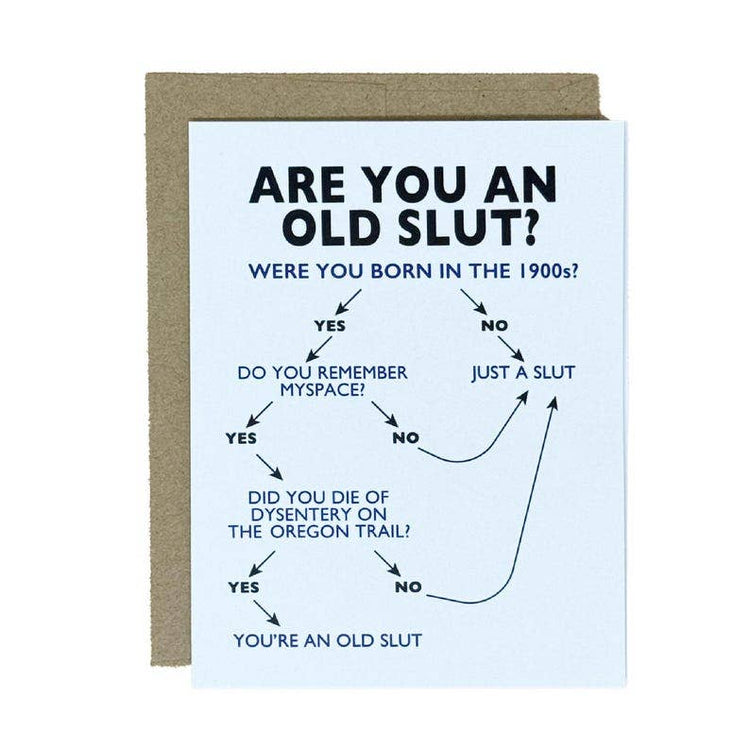 Are You An Old Slut? Greeting Card