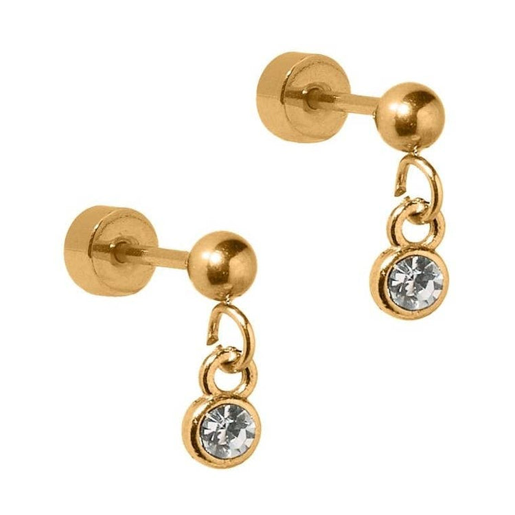 Millie Sparkle Cz Screwback Stud Earrings