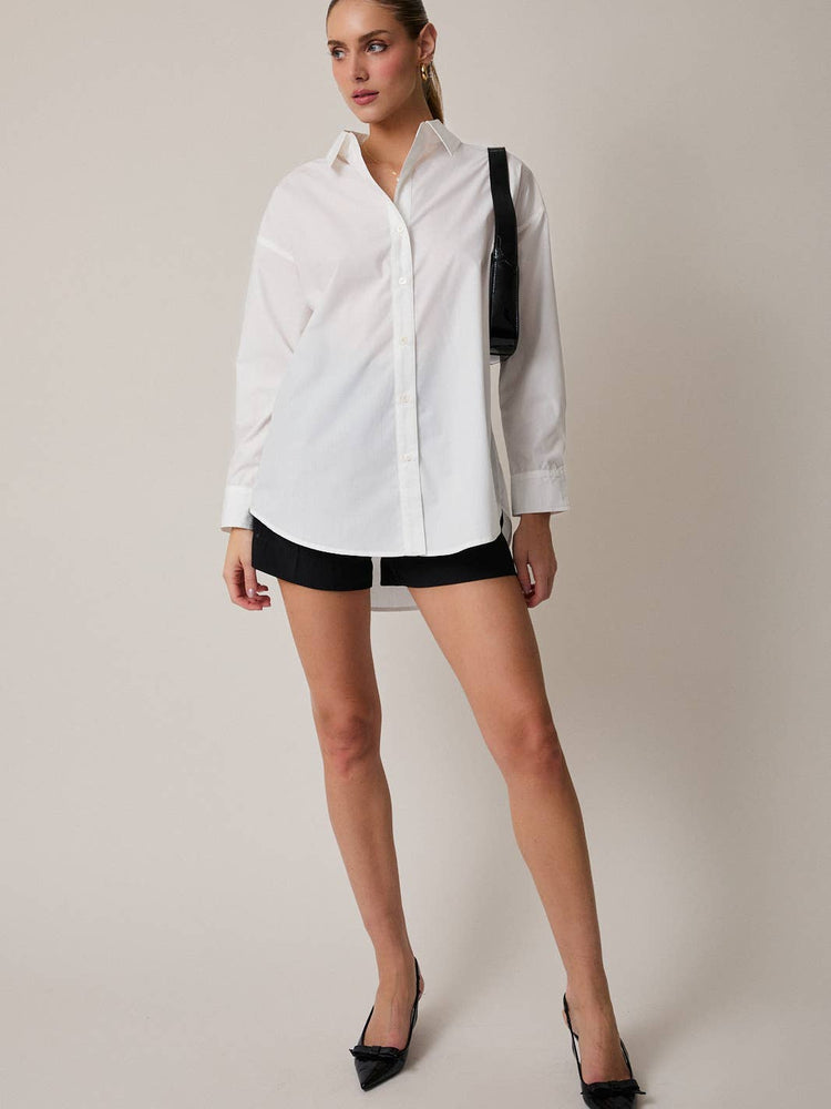 Long Sleeve Oversized Shirt in White