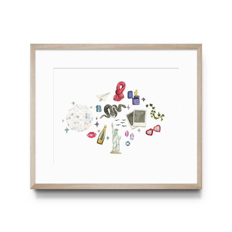 Eras Inspired Watercolor Art Print 8x10
