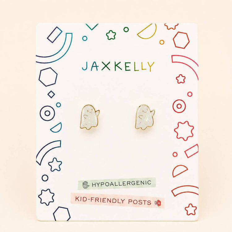 Ghost Enamel Flat Back Kids Earrings