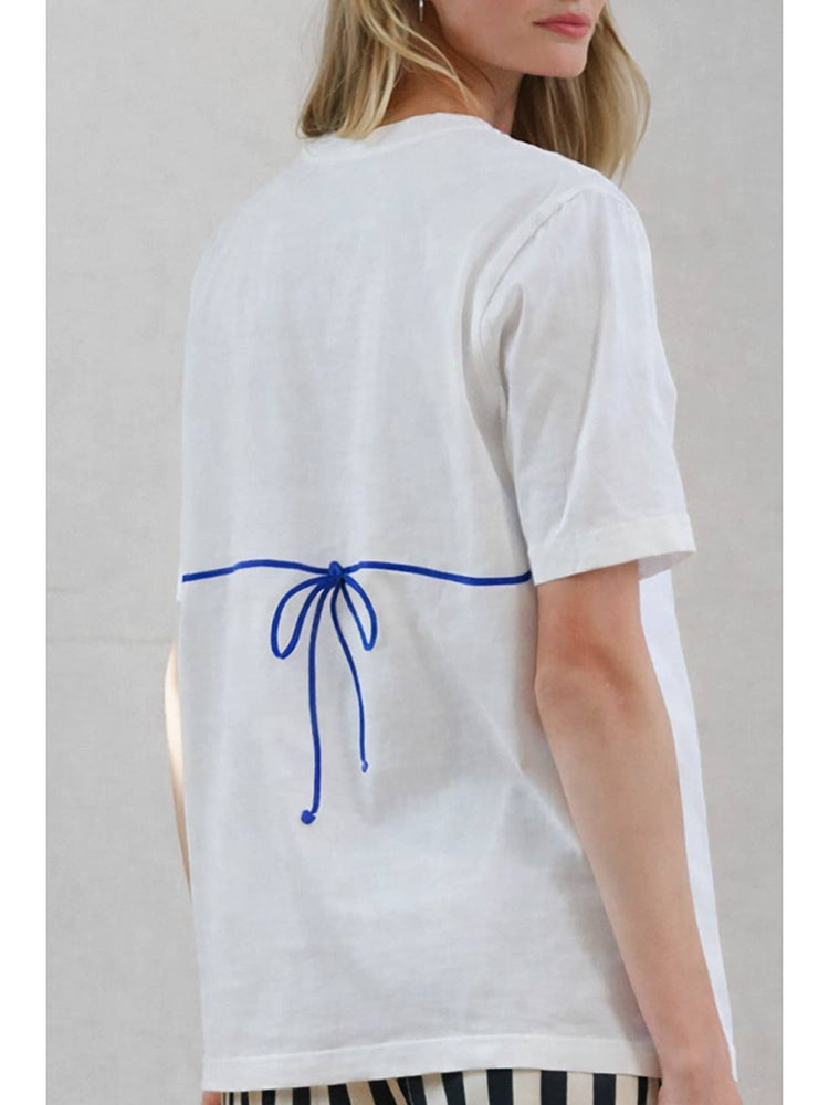 Caviar Print Bikini Graphic Tee in Blue