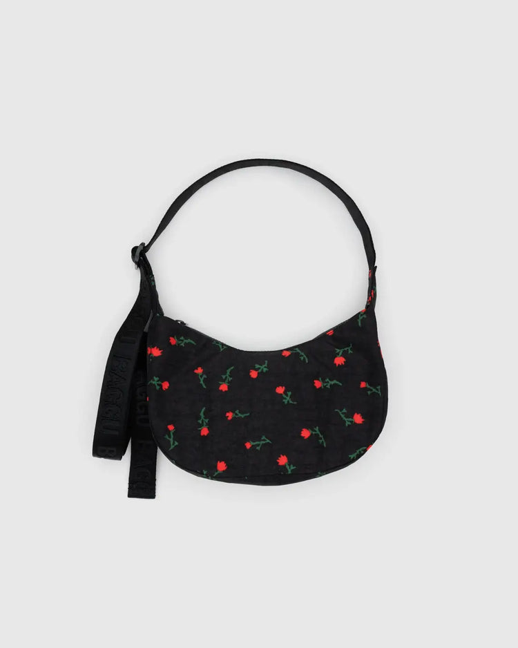 Baggu Small Nylon Crescent Bag in Painted Wildflower