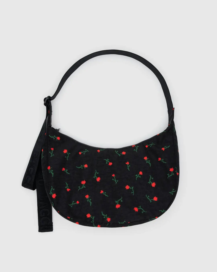 Baggu Medium Nylon Crescent Bag in Painted Wildflower