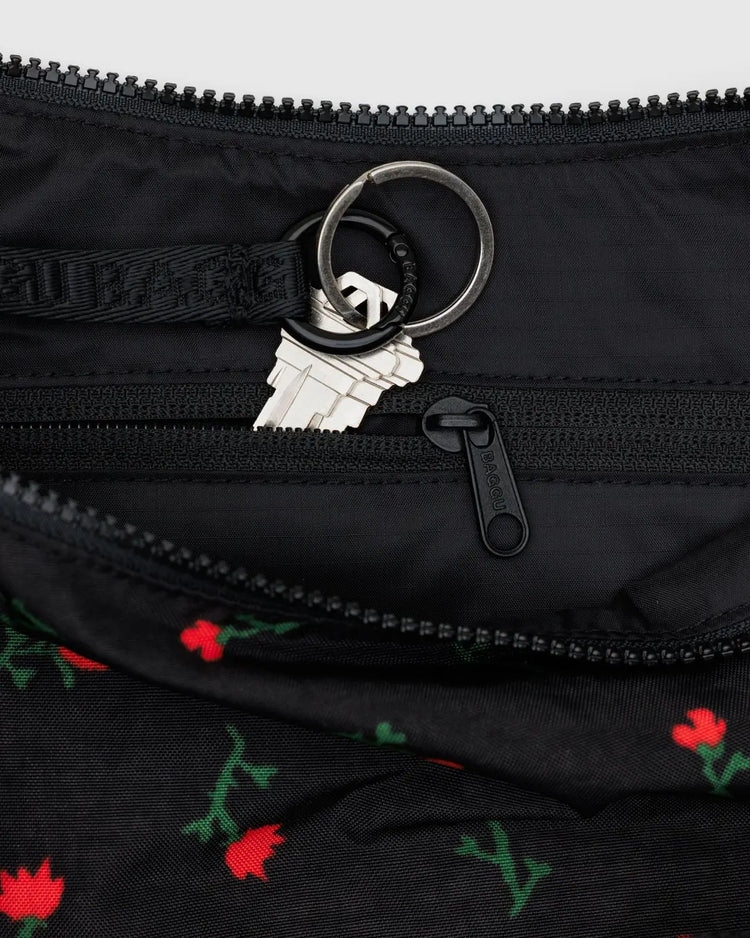 Baggu Medium Nylon Crescent Bag in Painted Wildflower
