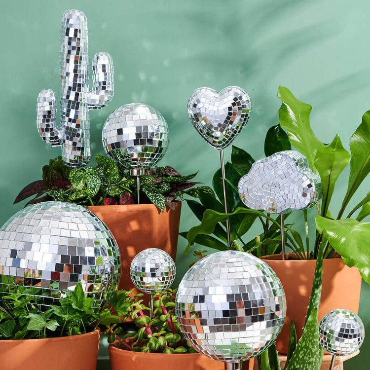 4.5" Disco Ball Decorative Plant Stake