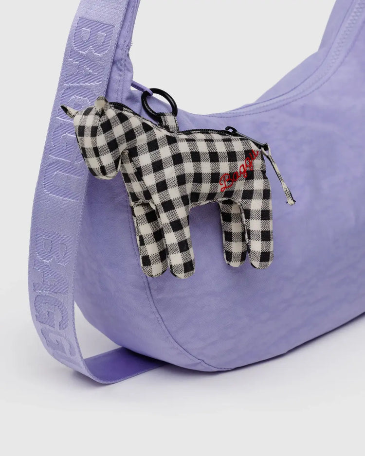 Baggu Horse Charm in Black & White Gingham