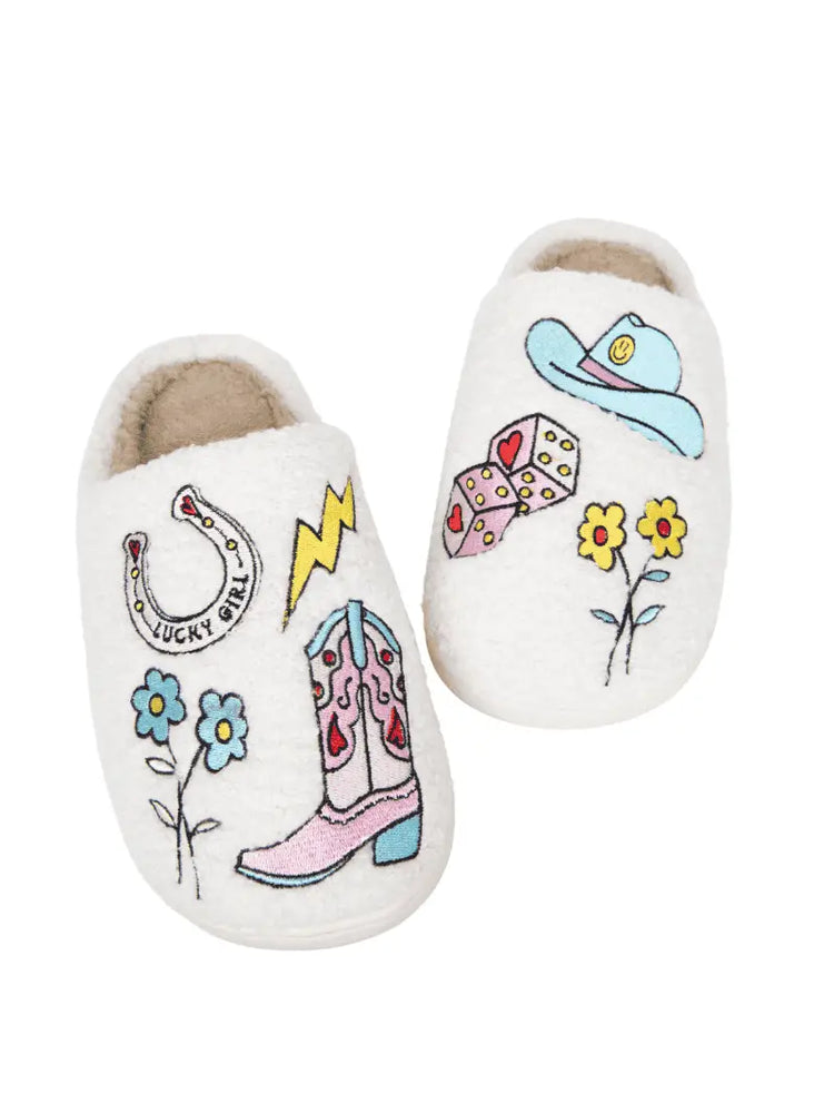 Lucky Cowgirl Icons Slippers