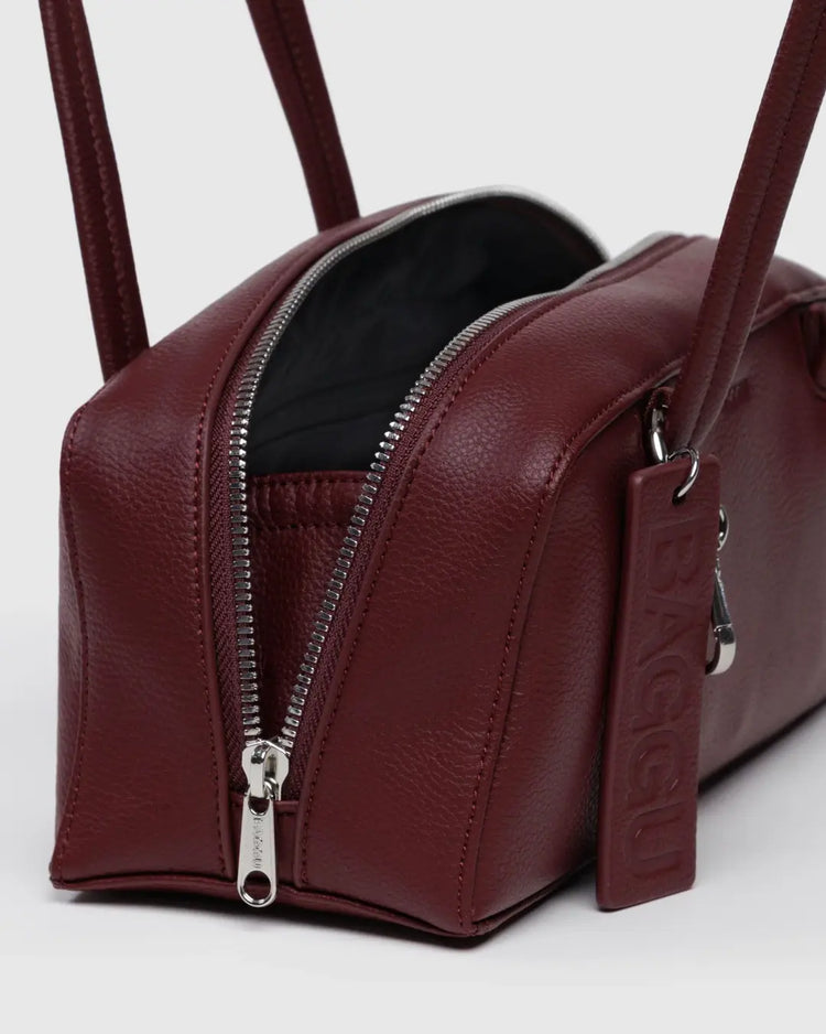 PREORDER Baggu Small Recycled Leather Bowler Bag in Mahogany