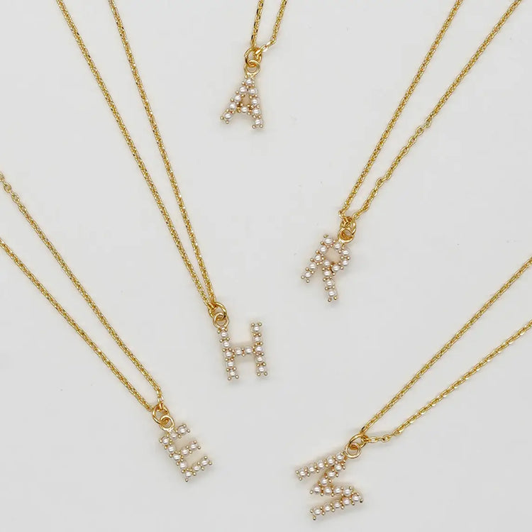 Pearl Initial Necklace