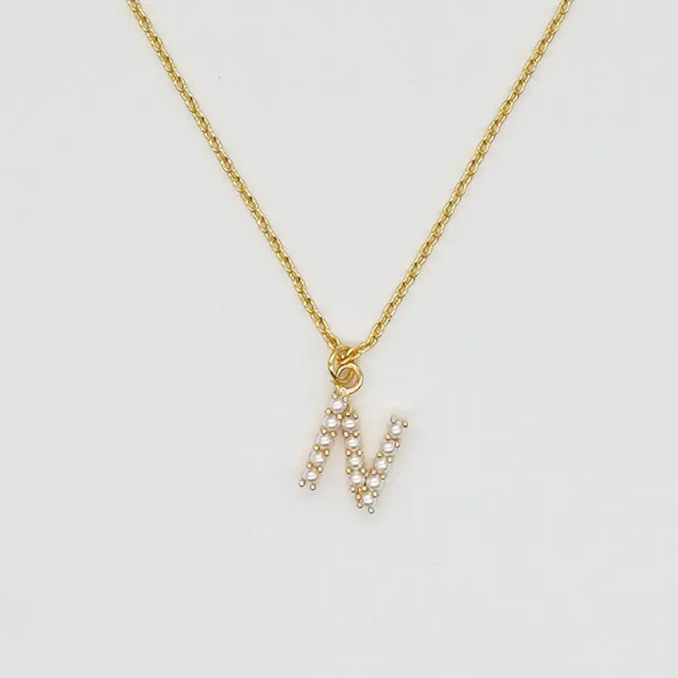 Pearl Initial Necklace