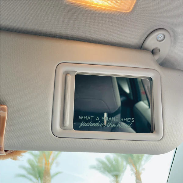 What A Shame, She's F*cked In The Head Mirror/Window Cling