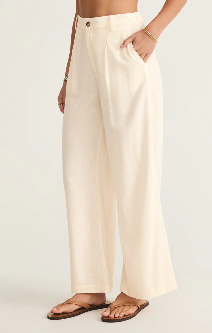 Z Supply Vista Linen Pant in Sea Salt