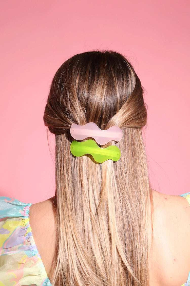 Wavy Lime Hair Clip