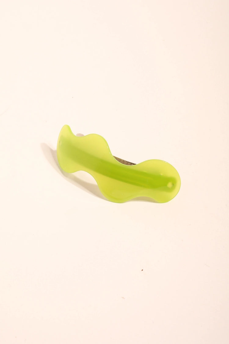 Wavy Lime Hair Clip