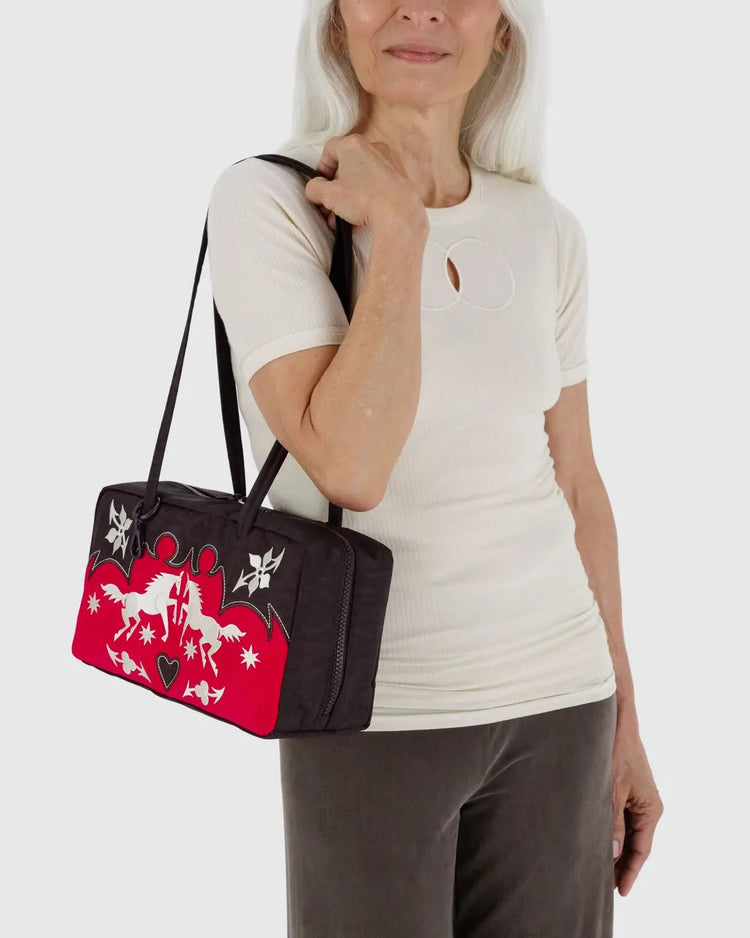 Baggu Nylon Bowler Bag in Western Applique