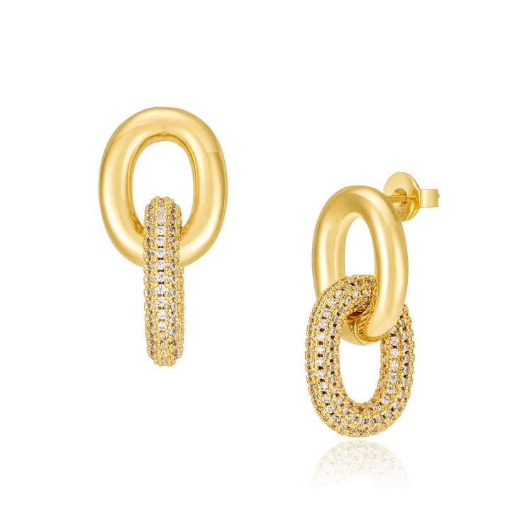 Pave Zoe Link Earrings