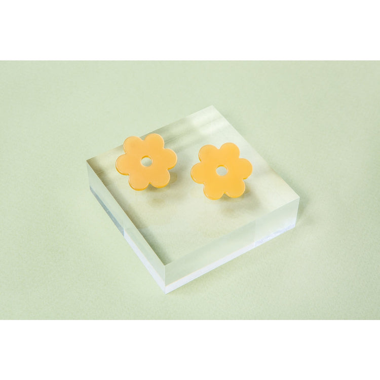 Medium Orange Acetate Daisy Earring