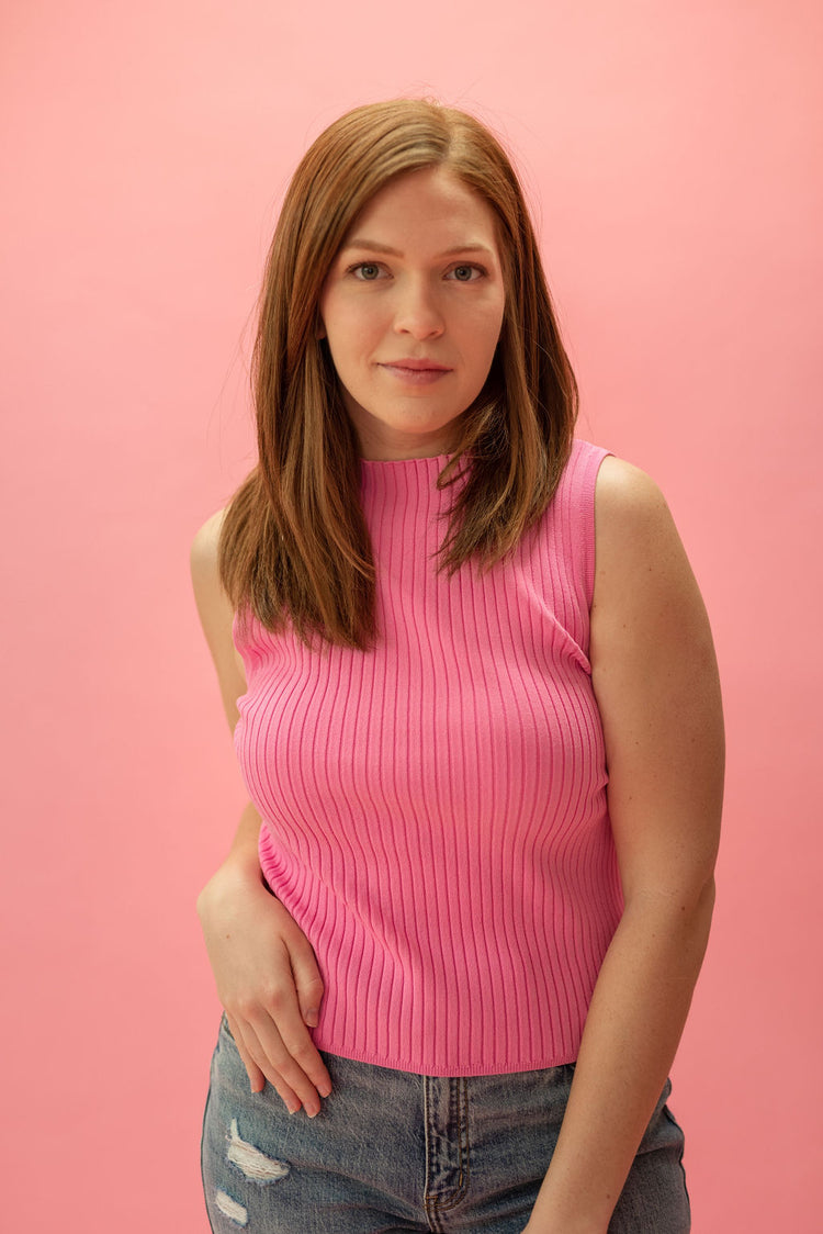Pink Nashville Ribbed Tank