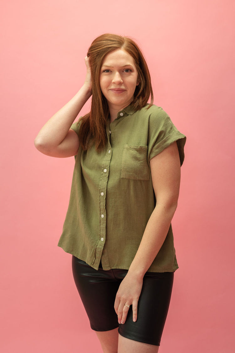Thread & Supply Jane Top in Olive Grove
