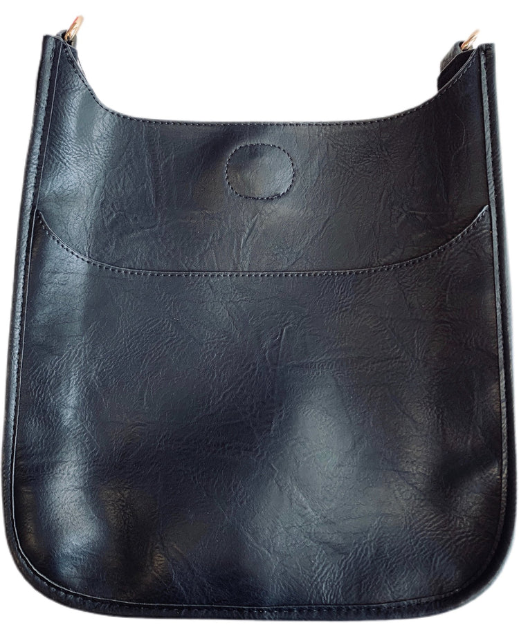 ahdorned Black Vegan Messenger Bag (classic)