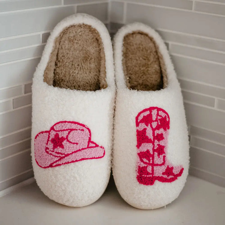 Cowgirl Hat and Boot Slippers
