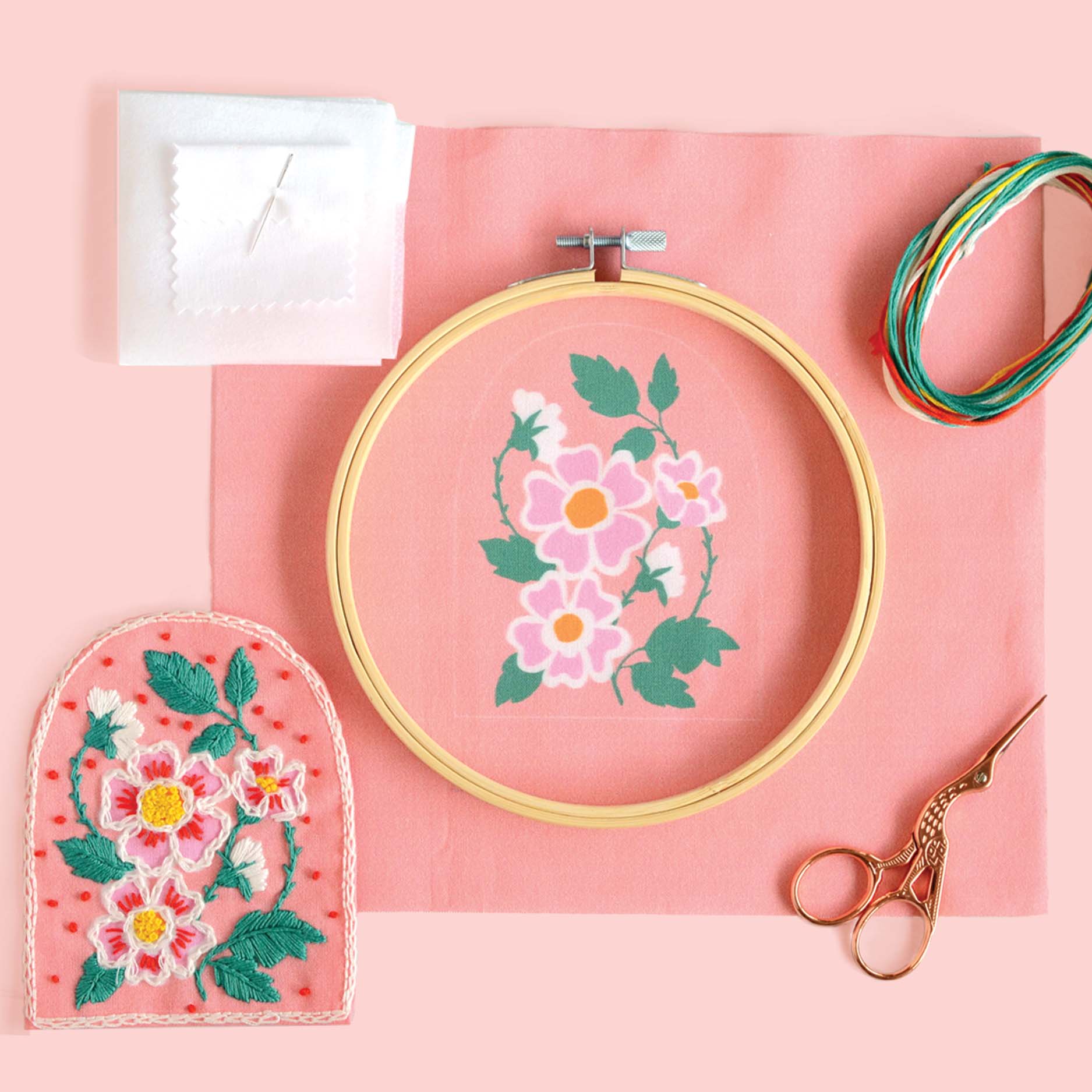 DIY Roses Embroidery Patch Kit – Francis + Fern