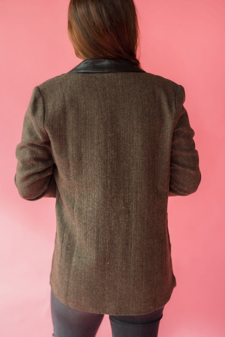 Leather Collar Blazer