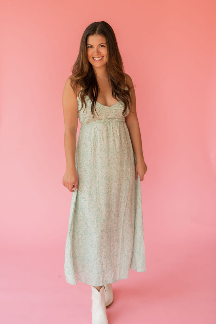 Lush Paisley Print Midi Dress