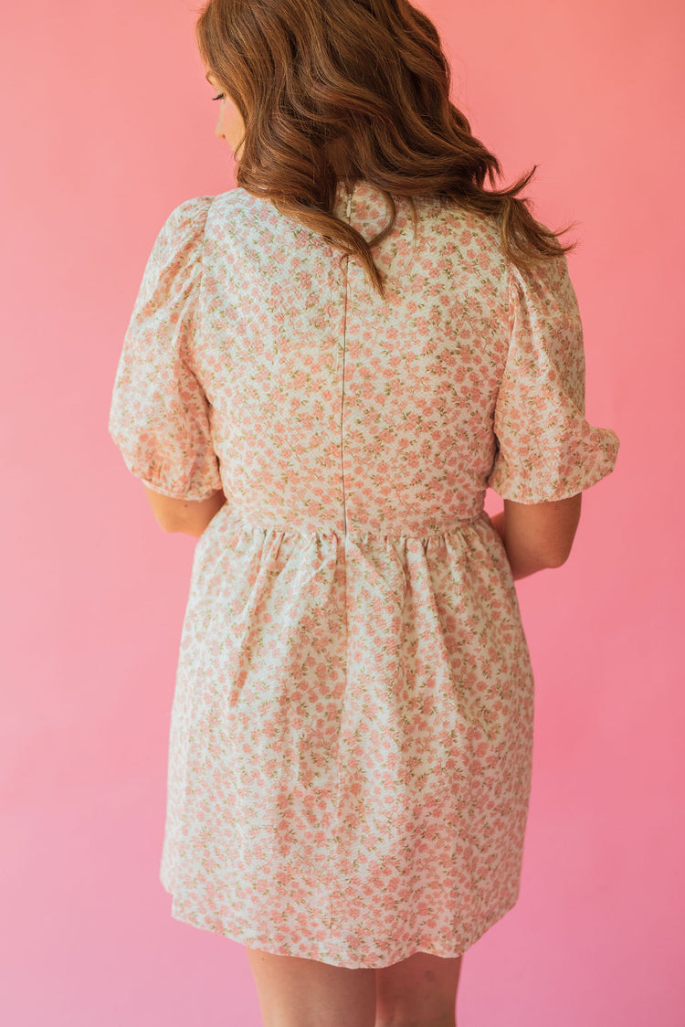 Light Floral Cut Out Mini Dress