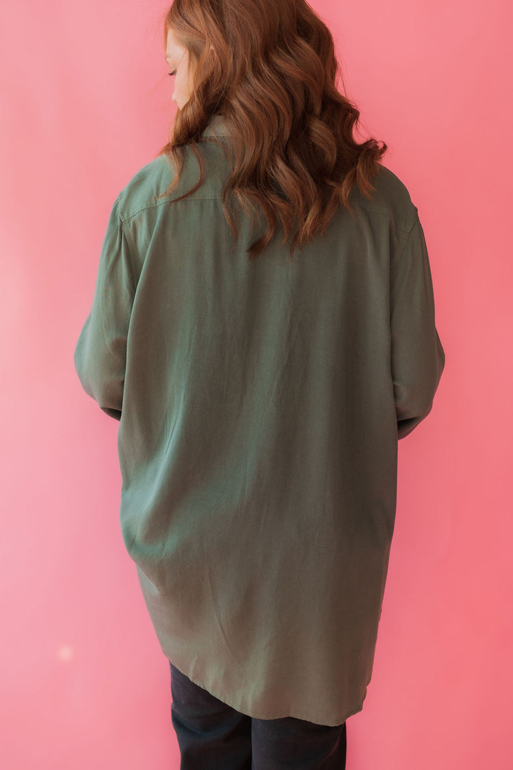 Oversized Button Up in Olive