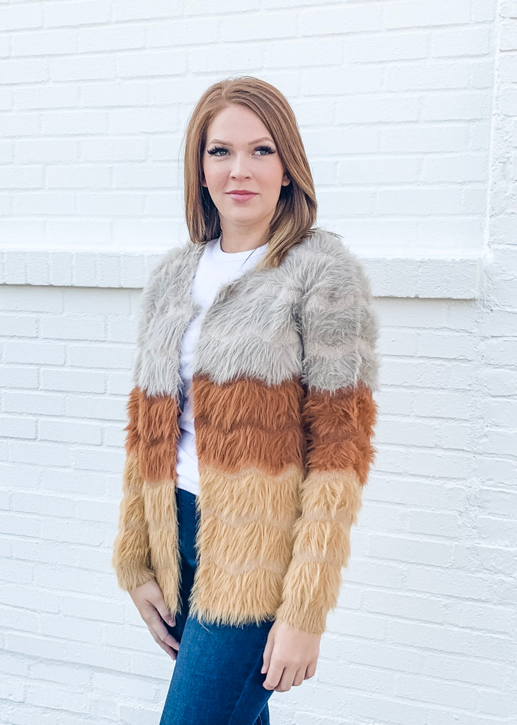 Multi Color Fuzzy Coat