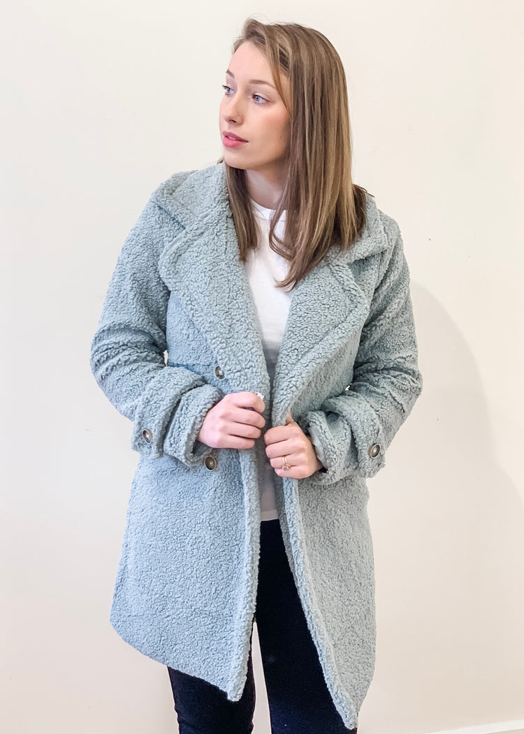 Sage Sherpa Coat