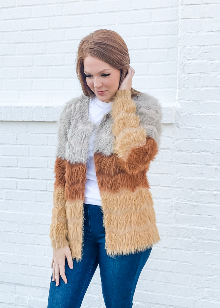 Multi Color Fuzzy Coat