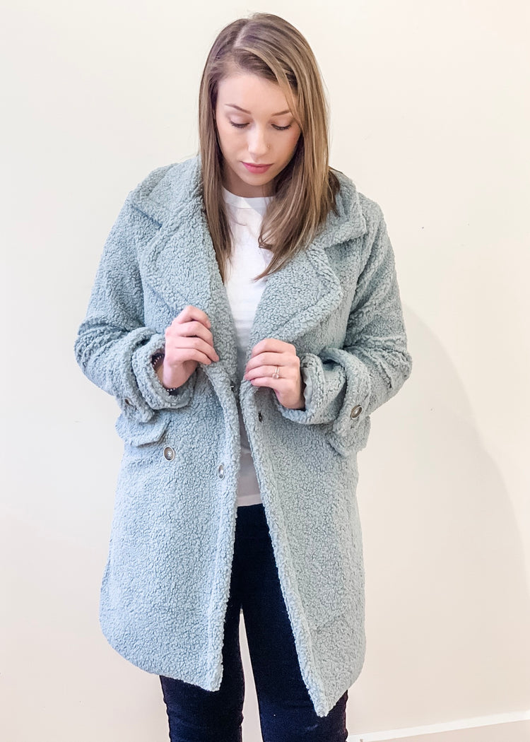 Sage Sherpa Coat